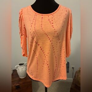 Peach and Pink Women's Top by Democracy.